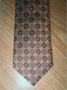 Robert Talbott Best of Class Silk Tie Gold Floral Long Wide